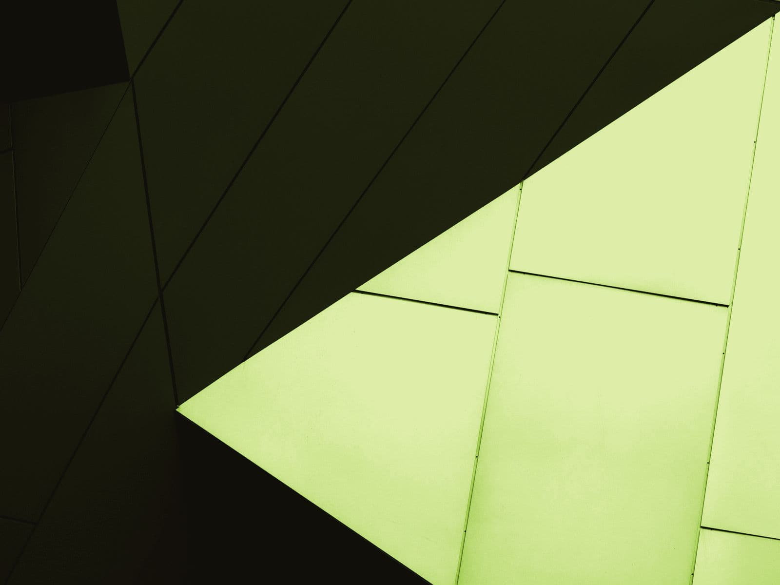 Intersecting angular planes of a dark building